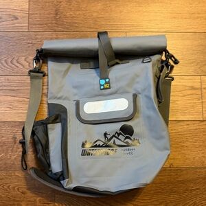 IDRY Weatherproof Gray Roll-Top Backpack Bag with Front Pocket Hiking